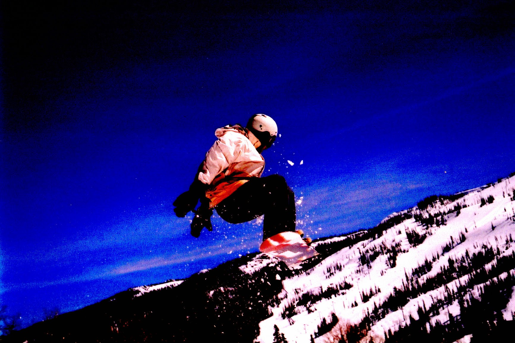 Snowboarder in air